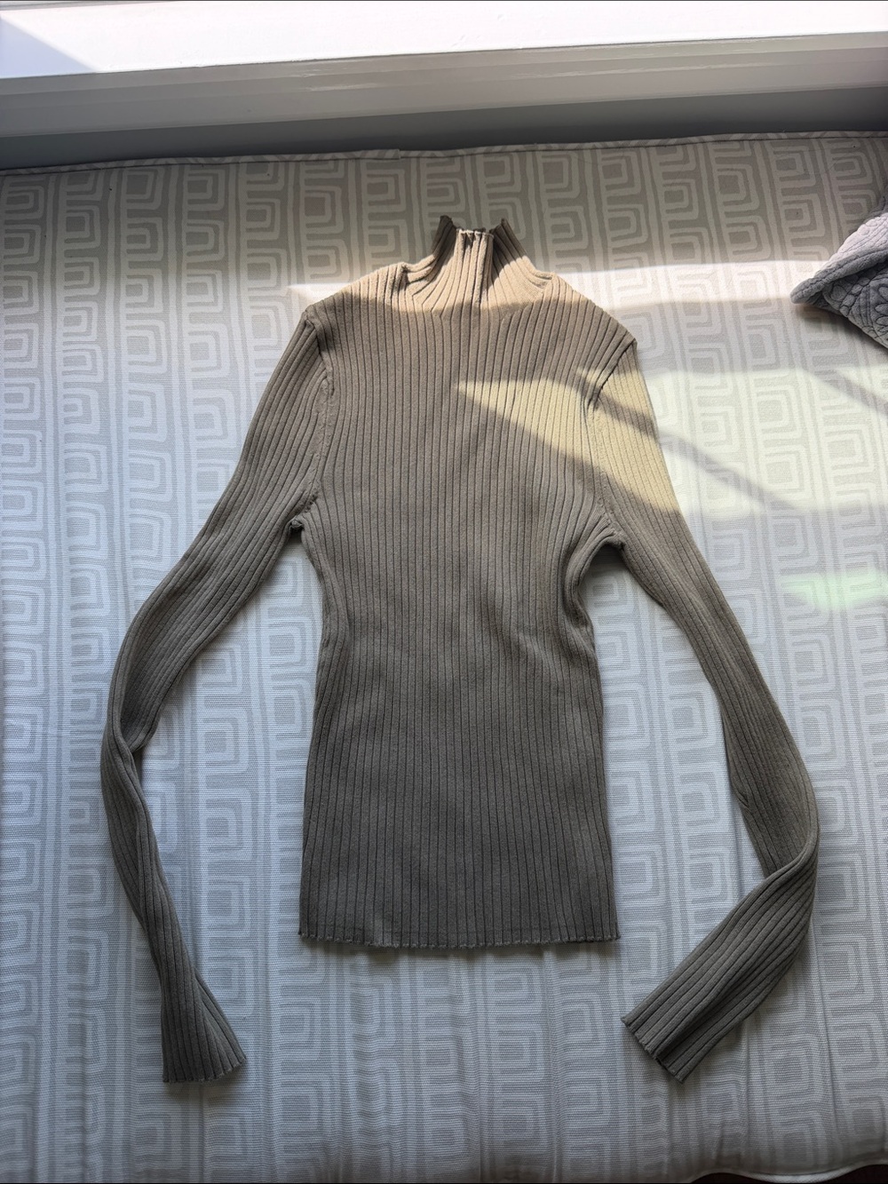 Zara Ribbed Mock Neck Sweater - Taupe